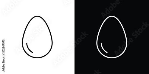 Egg icon. Editable stroke. thin line outline concept vector.