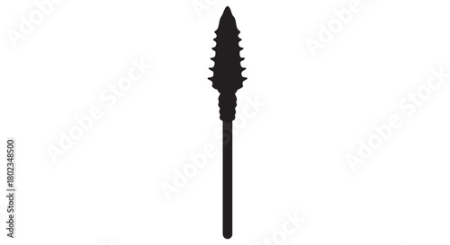 Silhouette of a Spear Ancient Weaponry and Hunting Tool Illustration