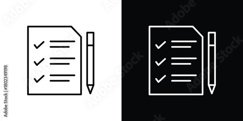 Exam icon. Editable stroke. thin line outline concept vector.