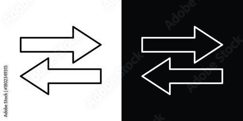 Exchange icon. Editable stroke. thin line outline concept vector.