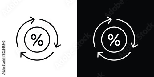 Exchange rate icon. Editable stroke. thin line outline concept vector.