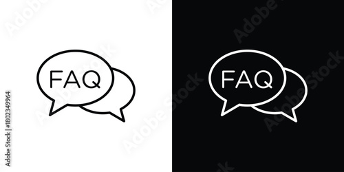 FAQ icon. Editable stroke. thin line outline concept vector.