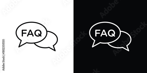 FAQs icon. Editable stroke. thin line outline concept vector.