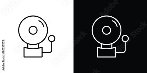 Fire alarm icon. Editable stroke. thin line outline concept vector.