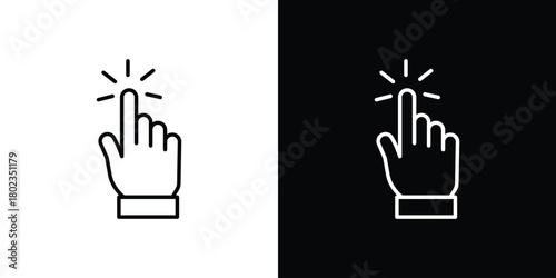 finger tap icon. Editable stroke. thin line outline concept vector.