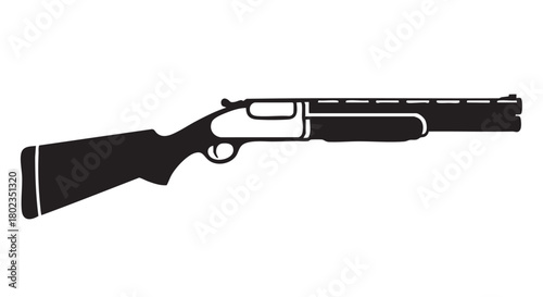 Simple Shotgun Illustration Classic Firearms Design for Hunting and Sports