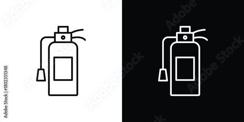 Fire extinguisher icon. Editable stroke. thin line outline concept vector.