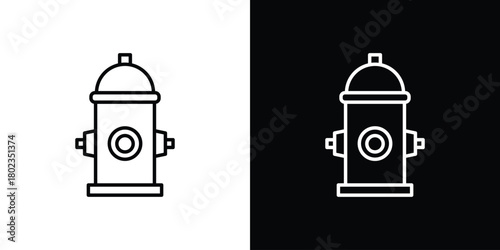 Fire hydrant icon. Editable stroke. thin line outline concept vector.