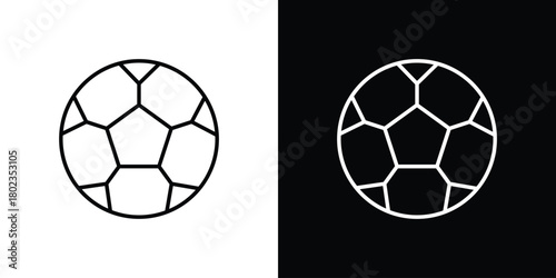 Football icon. Editable stroke. thin line outline concept vector.