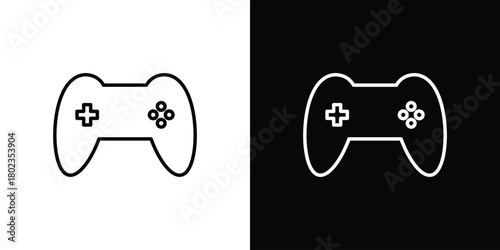 Game controller icon. Editable stroke. thin line outline concept vector.