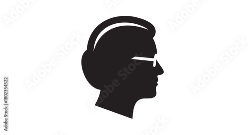 Silhouette Portrait of a Person Wearing Glasses