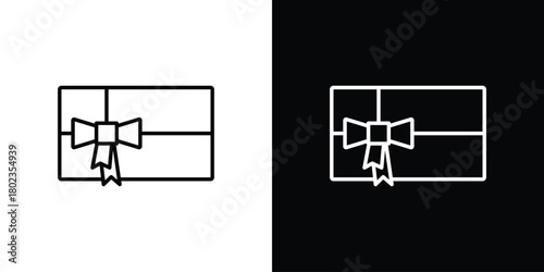 Gift voucher icon. Editable stroke. thin line outline concept vector.