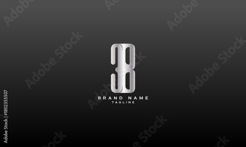 3B B3 38 83 3 AND B Abstract initial monogram letter alphabet logo design