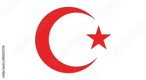 Red crescent and star emblem on white background