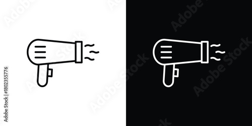 Hair dryer icon. Editable stroke. thin line outline concept vector.