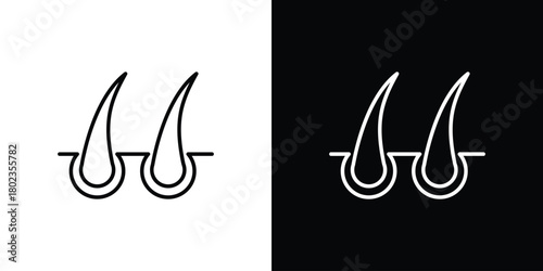 Hair icon. Editable stroke. thin line outline concept vector.