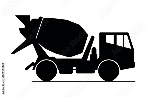 Cement Concrete Mixer Truck Vector Illustration 