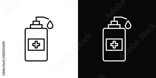 Hand sanitizer icon. Editable stroke. thin line outline concept vector.