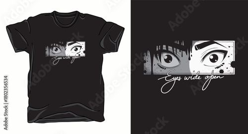 Eyes are open anime graphic vector art t-shirt design print