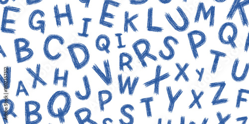 pattern of alphabet A to Z sketch drawing (artwork 1)