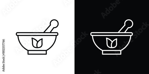Herbal medicine icon. Editable stroke. thin line outline concept vector.