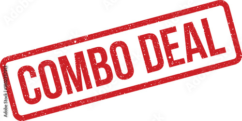 Prominent red distressed stamp featuring the bold capitalized words COMBO DEAL enclosed in a rectangular frame on white