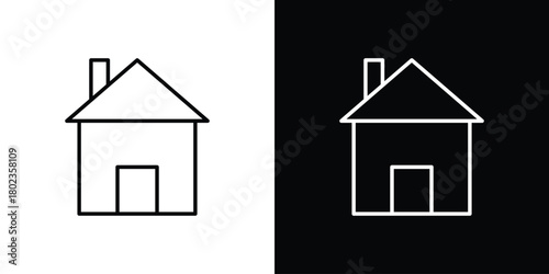 Home icon. Editable stroke. thin line outline concept vector.