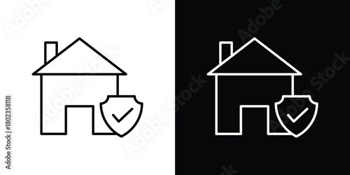 Home insurance icon. Editable stroke. thin line outline concept vector.