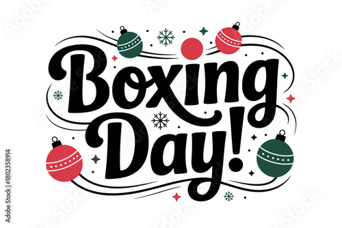 Boxing Day sale celebrates the holiday season with festive decorations.