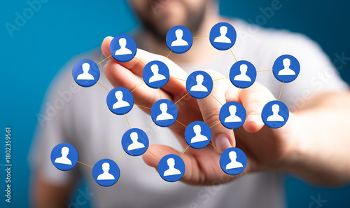 Wallpaper Mural Close up shot of hand holding network concept, concept of connection, team and networking. Social network Torontodigital.ca