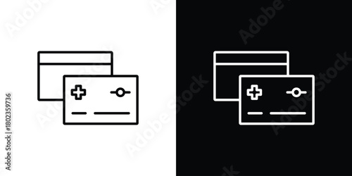 Insurance card icon. Editable stroke. thin line outline concept vector.