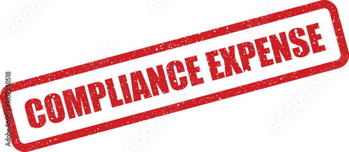 Red grunge rubber stamp showing the text COMPLIANCE EXPENSE on a clear white background