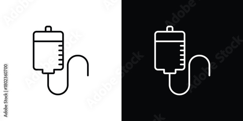 IV bag icon. Editable stroke. thin line outline concept vector.