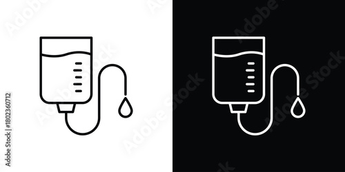 IV drip icon. Editable stroke. thin line outline concept vector.