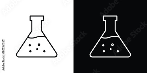 Lab flask icon. Editable stroke. thin line outline concept vector.