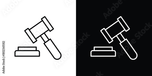 Law icon. Editable stroke. thin line outline concept vector.