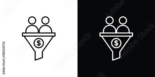 Lead conversion icon. Editable stroke. thin line outline concept vector.