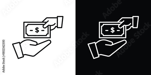 loan icon. Editable stroke. thin line outline concept vector.