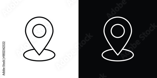 Location icon. Editable stroke. thin line outline concept vector.