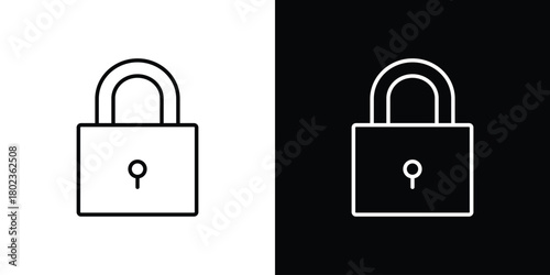 Lock icon. Editable stroke. thin line outline concept vector.