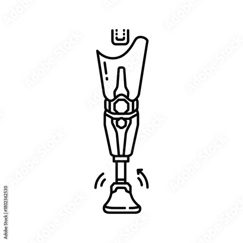 Prosthetic leg icon for medical or assistive technology design