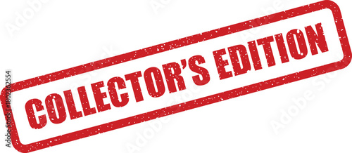 Red rectangular grunge stamp with the phrase Collectors Edition for exclusive merchandise and premium products