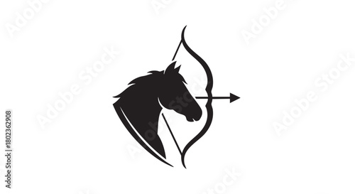 3. Black silhouette of horse bow
