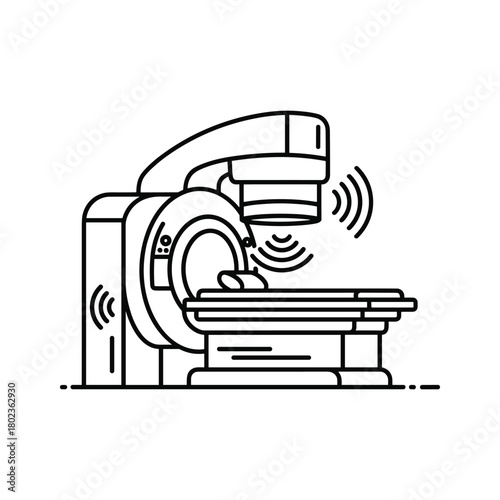Medical diagnostic mri scanner outline icon for modern health