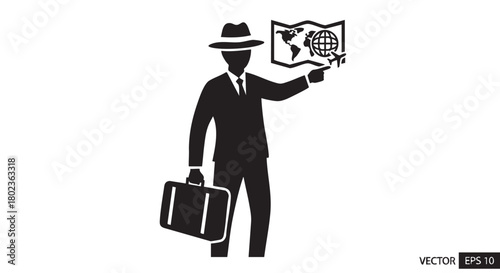 12. Minimalistic travel agent silhouette
