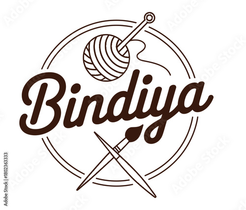 A logo featuring a ball of yarn and crossed paintbrushes symbolizes hobbies and crafts.