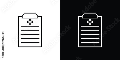 Medical report icon. Editable stroke. thin line outline concept vector.