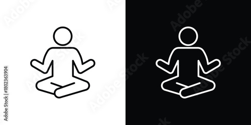 Meditation icon. Editable stroke. thin line outline concept vector.
