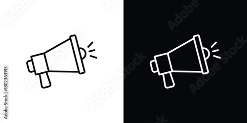 Megaphone icon. Editable stroke. thin line outline concept vector.