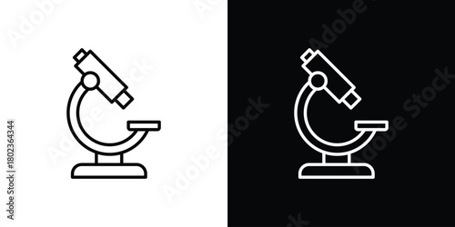 Microscope icon. Editable stroke. thin line outline concept vector.